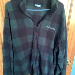 Columbia green and black plaid jacket